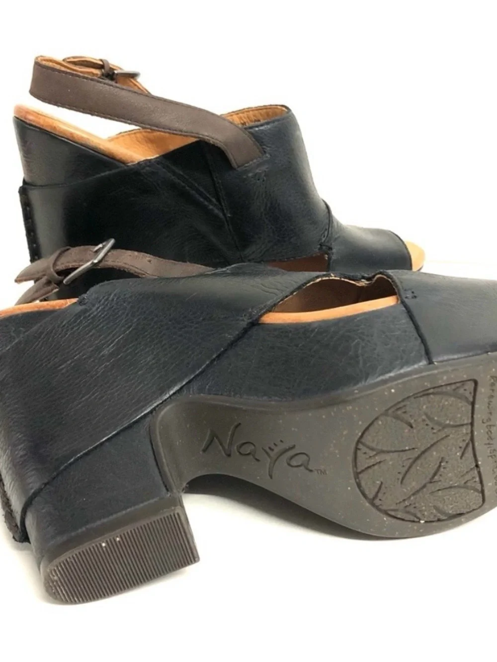 Naya black leather